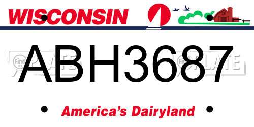 ABH3687 Wisconsin License Plate