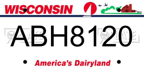 ABH8120 Wisconsin License Plate