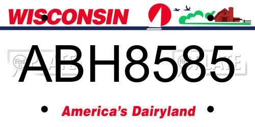 ABH8585 Wisconsin License Plate