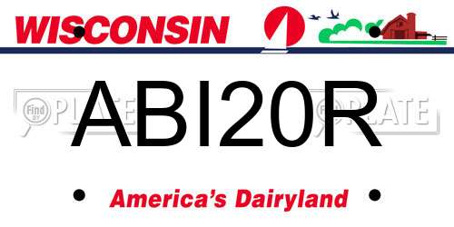 ABI20R Wisconsin License Plate
