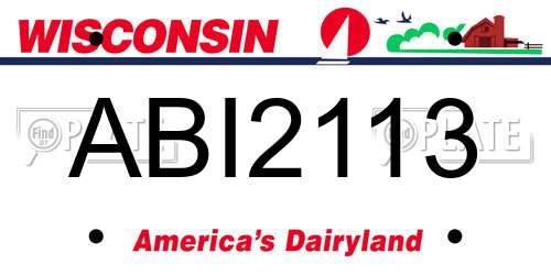 ABI2113 Wisconsin License Plate