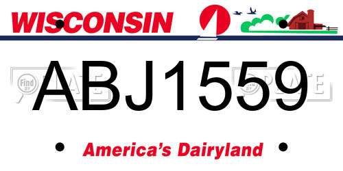 ABJ1559 Wisconsin License Plate