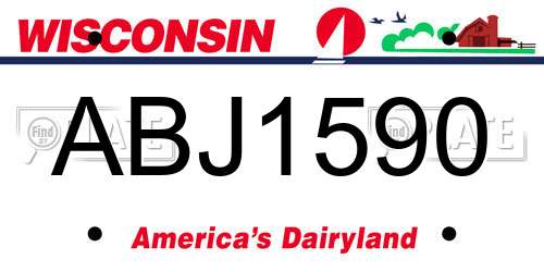 ABJ1590 Wisconsin License Plate