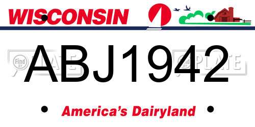 ABJ1942 Wisconsin License Plate