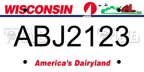 ABJ2123 Wisconsin License Plate