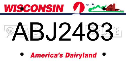 ABJ2483 Wisconsin License Plate
