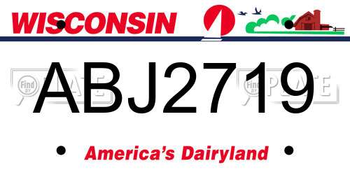 ABJ2719 Wisconsin License Plate