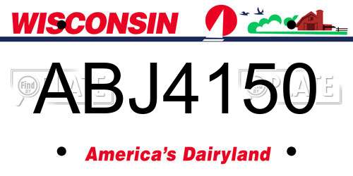ABJ4150 Wisconsin License Plate