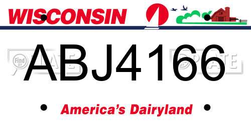 ABJ4166 Wisconsin License Plate