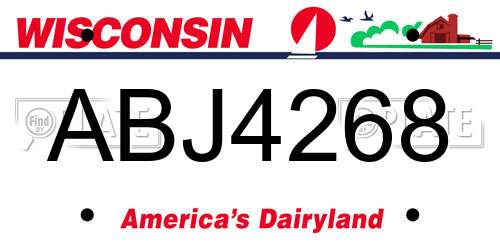 ABJ4268 Wisconsin License Plate