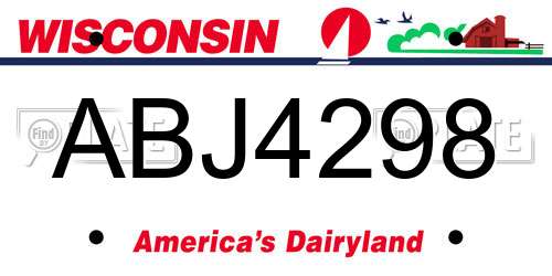ABJ4298 Wisconsin License Plate