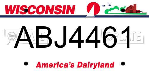 ABJ4461 Wisconsin License Plate