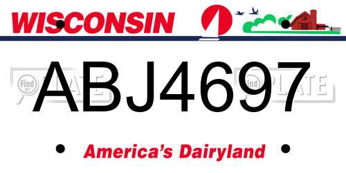 ABJ4697 Wisconsin License Plate
