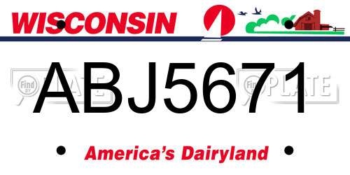 ABJ5671 Wisconsin License Plate