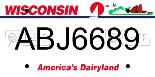 ABJ6689 Wisconsin License Plate