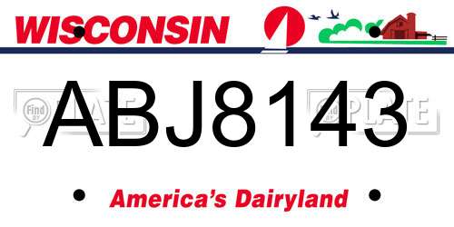 ABJ8143 Wisconsin License Plate
