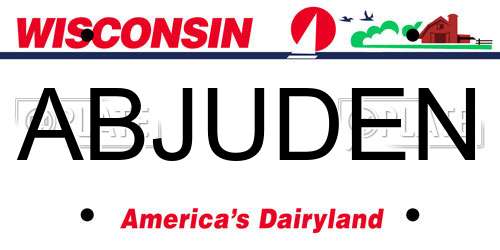 ABJUDEN Wisconsin License Plate