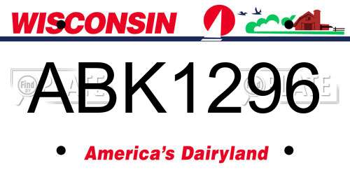 ABK1296 Wisconsin License Plate