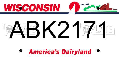 ABK2171 Wisconsin License Plate