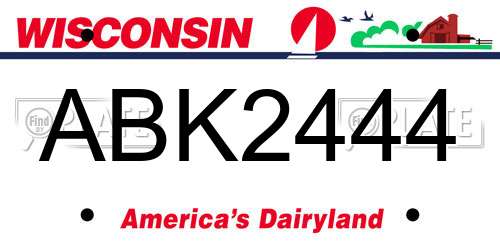 ABK2444 Wisconsin License Plate