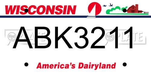 ABK3211 Wisconsin License Plate
