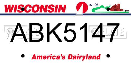 ABK5147 Wisconsin License Plate