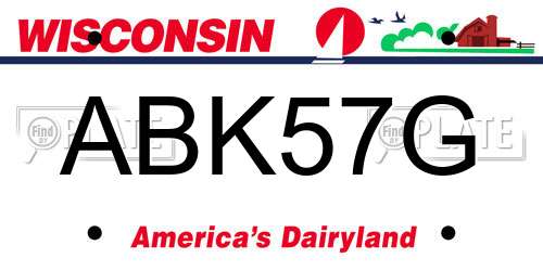 ABK57G Wisconsin License Plate