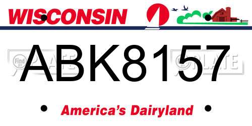 ABK8157 Wisconsin License Plate