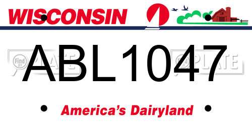 ABL1047 Wisconsin License Plate