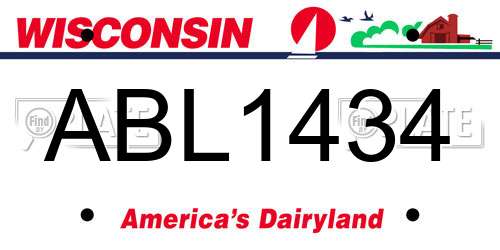 ABL1434 Wisconsin License Plate