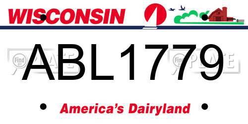ABL1779 Wisconsin License Plate