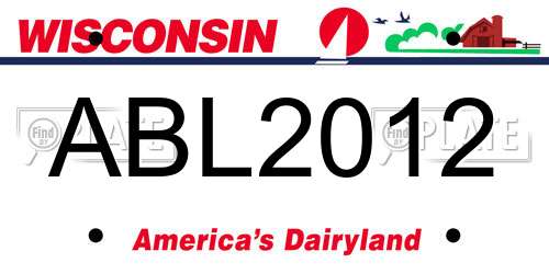ABL2012 Wisconsin License Plate
