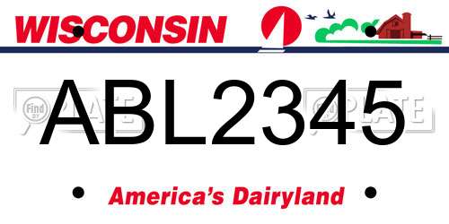 ABL2345 Wisconsin License Plate
