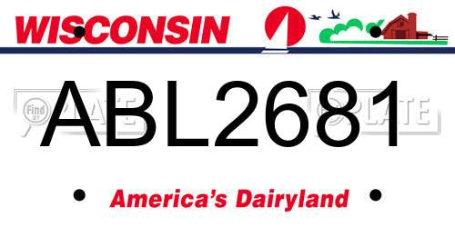 ABL2681 Wisconsin License Plate
