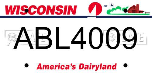 ABL4009 Wisconsin License Plate