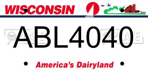 ABL4040 Wisconsin License Plate