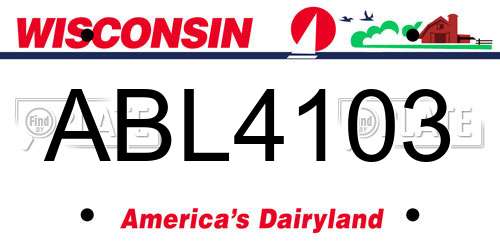 ABL4103 Wisconsin License Plate