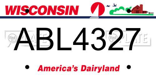 ABL4327 Wisconsin License Plate