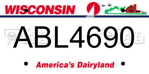 ABL4690 Wisconsin License Plate
