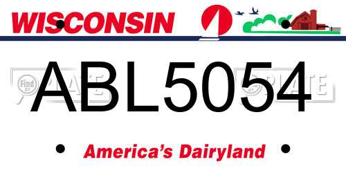 ABL5054 Wisconsin License Plate