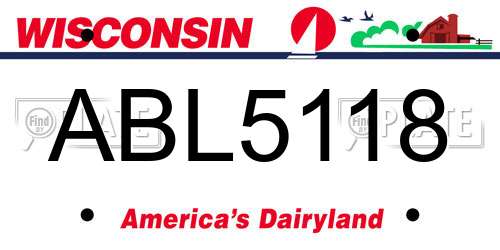 ABL5118 Wisconsin License Plate