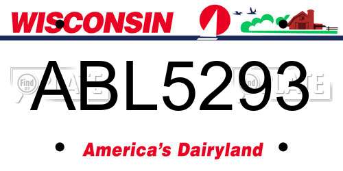 ABL5293 Wisconsin License Plate