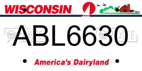ABL6630 Wisconsin License Plate