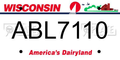 ABL7110 Wisconsin License Plate