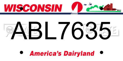 ABL7635 Wisconsin License Plate