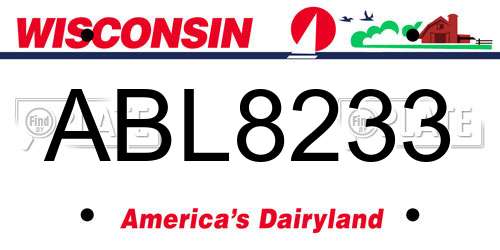 ABL8233 Wisconsin License Plate