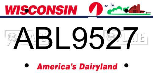 ABL9527 Wisconsin License Plate