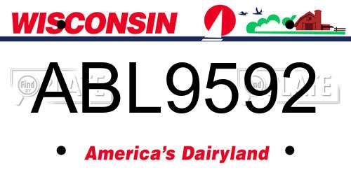 ABL9592 Wisconsin License Plate