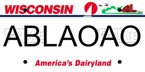 ABLAOAO Wisconsin License Plate