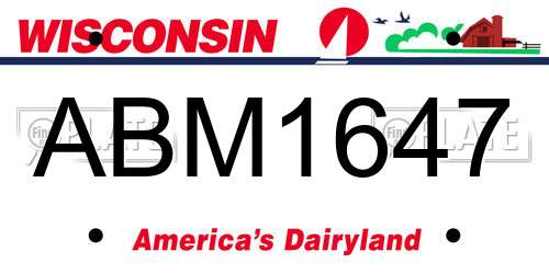 ABM1647 Wisconsin License Plate